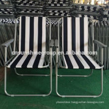 Simple outdoor Folding stripe picnic chair/Spring chair with armrest and backrest